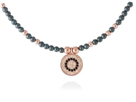 Necklace FULL MOON  in rose silver