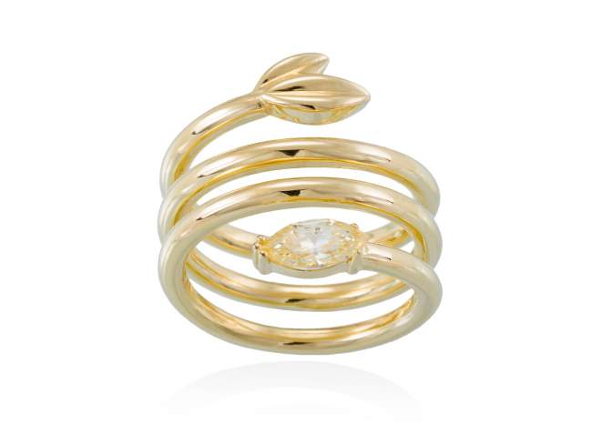 Ring HIEDRA  in silber vergoldet de Marina Garcia Joyas en plata Ring in Silber (925) vergoldet in 18 Karat Gelbgold mit gelb Zirkonia.  