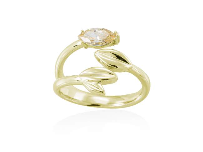 Ring LAUREL  in silver de Marina Garcia Joyas en plata Ring in 18kt yellow gold plated 925 sterling silver with yellow cubic zirconia.  