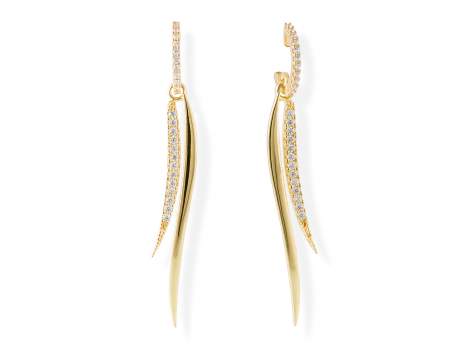 Earrings RAMA White in golden silver