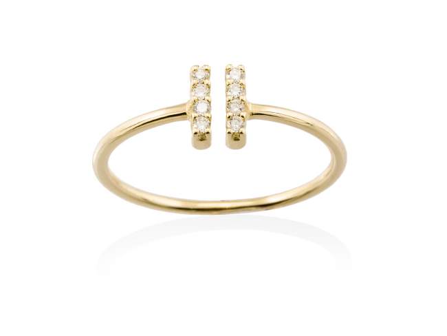 Ring in 18kt. Gold und Diamanten de Marina Garcia Joyas en plata Ring in Gelbgold  (750/1000) und 8 Gesamtgewicht Diamant 0,06 ct. (Farbe: Top Wesselton (G) Klarheit: SI).