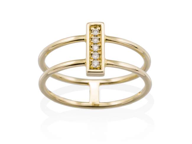 Ring in 18kt. Gold und Diamanten de Marina Garcia Joyas en plata Ring in Gelbgold  (750/1000) und 5 Gesamtgewicht Diamant 0,05 ct. (Farbe: Top Wesselton (G) Klarheit: SI).