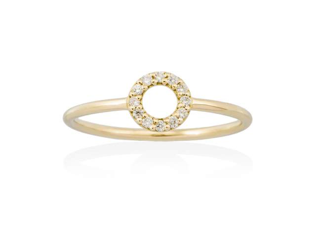 Ring in 18kt. Gold und Diamanten de Marina Garcia Joyas en plata Ring in Gelbgold  (750/1000) mit 12 Gesamtgewicht Diamant 0,07 ct. (Farbe: Top Wesselton (G) Klarheit: SI).
