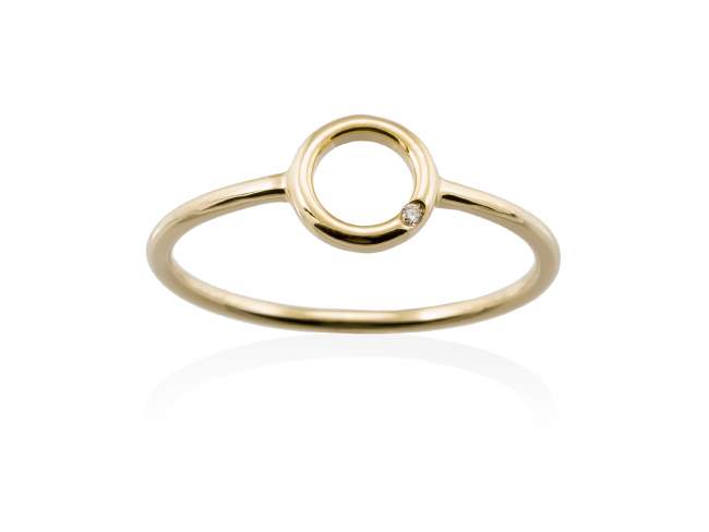 Ring in 18kt. Gold und Diamanten de Marina Garcia Joyas en plata Ring in Gelbgold  (750/1000) mit 1 Diamant Gesamtgewicht 0,008 ct. (Farbe: Top Wesselton (G) Klarheit: SI).