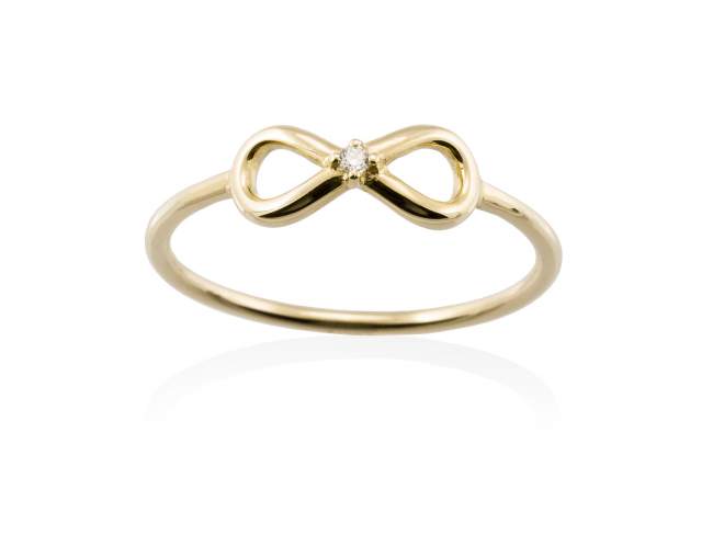 Ring in 18kt. Gold und Diamanten de Marina Garcia Joyas en plata Ring in Gelbgold  (750/1000) mit 1 Diamant Gesamtgewicht 0,01 ct. (Farbe: Top Wesselton (G) Klarheit: SI).