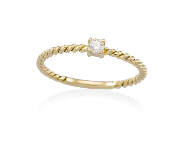Ring in 18kt. Gold und Diamanten de Marina Garcia Joyas en plata Ring in Gelbgold  (750/1000) mit 1 Diamant Gesamtgewicht 0,10 ct. (Farbe: Top Wesselton (G) Klarheit: SI).