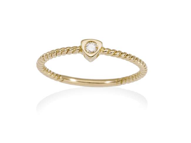 Ring in 18kt. Gold und Diamanten de Marina Garcia Joyas en plata Ring in Gelbgold  (750/1000) und 1 Diamant Gesamtgewicht 0,04 ct. (Farbe: Top Wesselton (G) Klarheit: SI).