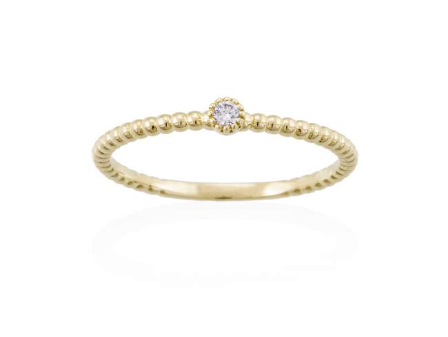 Ring in 18kt. Gold und Diamanten de Marina Garcia Joyas en plata Ring in Gelbgold  (750/1000) mit 1 Diamant Gesamtgewicht 0,04 ct. (Farbe: Top Wesselton (G) Klarheit: SI).