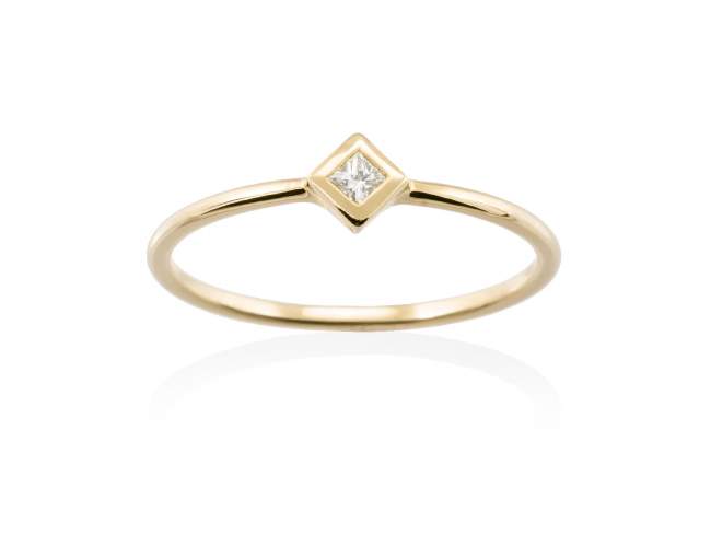 Ring in 18kt. Gold and diamonds de Marina Garcia Joyas en plata Ring in 18kt yellow gold and 1 diamond carat total weight 0.05  (Color: Top Wesselton (G) Clarity: SI).