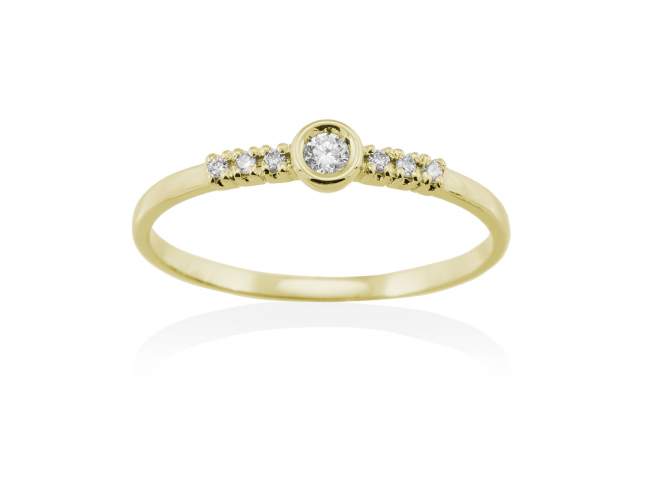 Ring in 18kt. Gold und Diamanten de Marina Garcia Joyas en plata Ring in Gelbgold  (750/1000) und 7 Gesamtgewicht Diamant 0,08 ct. (Farbe: Top Wesselton (G) Klarheit: SI).