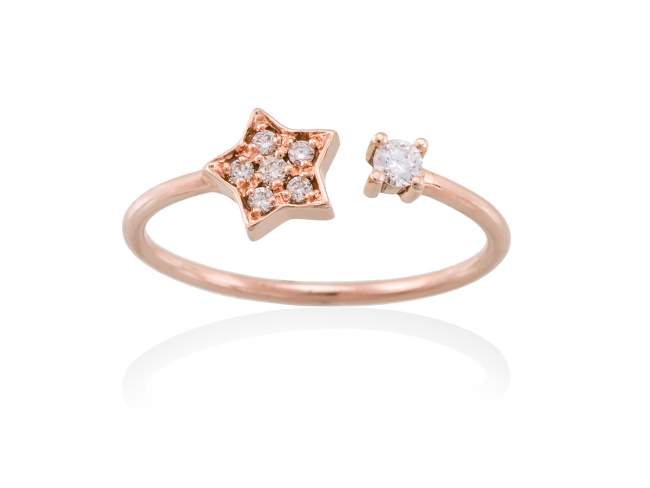 Ring in 18kt. Gold and diamonds de Marina Garcia Joyas en plata Ring in 18kt rose gold with 7 diamonds carat total weight 0.12  (Color: Top Wesselton (G) Clarity: SI).