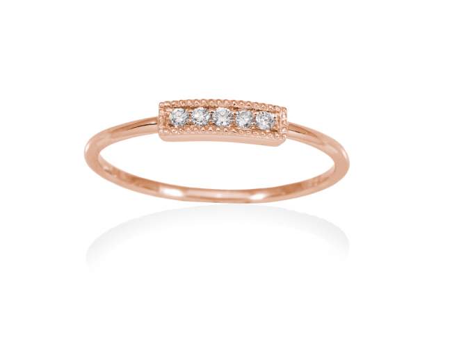 Ring in 18kt. Gold and diamonds de Marina Garcia Joyas en plata Ring in 18kt rose gold and 5 diamonds carat total weight 0.06  (Color: Top Wesselton (G) Clarity: SI).