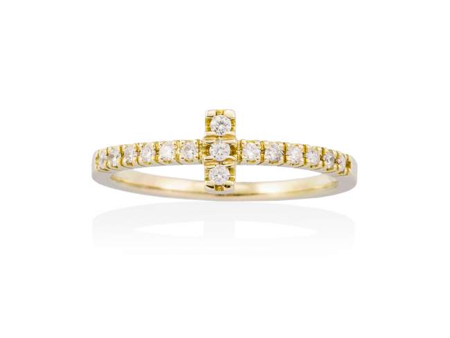 Ring in 18kt. Gold und Diamanten de Marina Garcia Joyas en plata Ring in Gelbgold  (750/1000) mit 15 Gesamtgewicht Diamant 0,16 ct. (Farbe: Top Wesselton (G) Klarheit: SI).