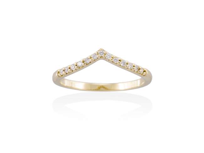 Ring in 18kt. Gold und Diamanten de Marina Garcia Joyas en plata Ring in Gelbgold  (750/1000) mit 13 Gesamtgewicht Diamant 0,13 ct. (Farbe: Top Wesselton (G) Klarheit: SI).
