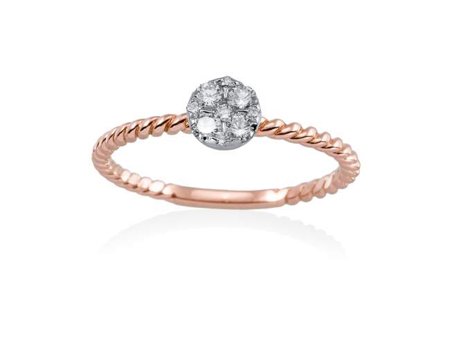 Ring in 18kt. Gold and diamonds de Marina Garcia Joyas en plata Ring in rose and white 18kt gold and 9 diamonds carat total weight 0.21  (Color: Top Wesselton (G) Clarity: SI).