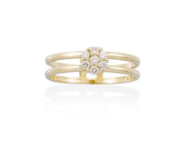 Ring in 18kt. Gold und Diamanten de Marina Garcia Joyas en plata Ring in Gelbgold  (750/1000) mit 7 Gesamtgewicht Diamant 0,17 ct. (Farbe: Top Wesselton (G) Klarheit: SI).