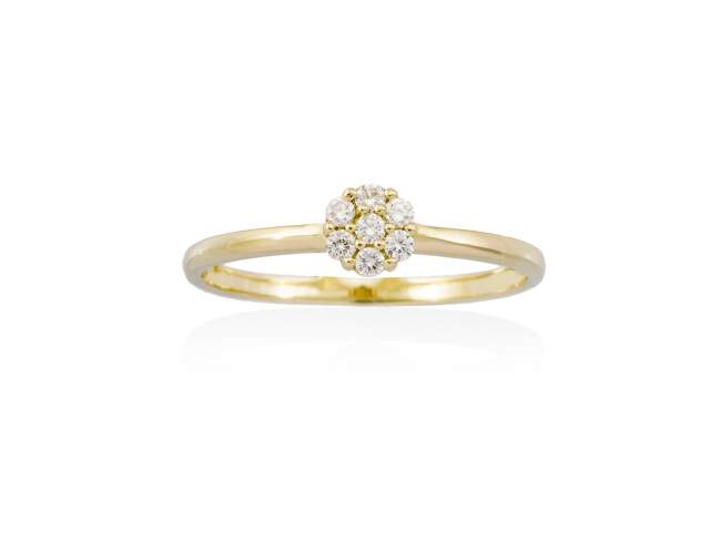 Ring in 18kt. Gold und Diamanten de Marina Garcia Joyas en plata Ring in Gelbgold  (750/1000) mit 7 Gesamtgewicht Diamant 0,09 ct. (Farbe: Top Wesselton (G) Klarheit: SI).
