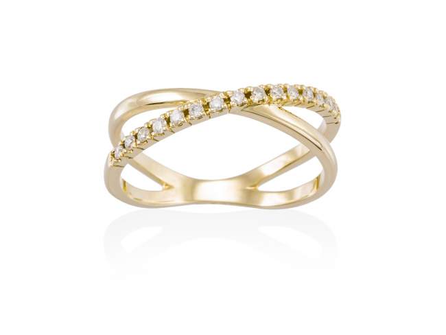 Ring in 18kt. Gold und Diamanten de Marina Garcia Joyas en plata Ring in Gelbgold  (750/1000) mit 15 Gesamtgewicht Diamant 0,15 ct. (Farbe: Top Wesselton (G) Klarheit: SI).