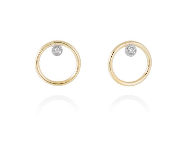 Earrings in 18kt. Gold and diamonds de Marina Garcia Joyas en plata Earrings in 18kt yellow gold with 2 diamonds carat total weight 0.02  (Color: Top Wesselton (G) Clarity: SI).