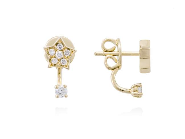 Earrings in 18kt. Gold and diamonds de Marina Garcia Joyas en plata Earrings in 18kt yellow gold with 14 diamonds carat total weight 0.25 (Color: Top Wesselton (G) Clarity: SI).
