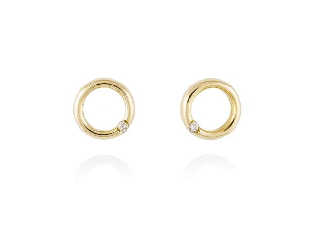 Earrings in 18kt. Gold and diamonds de Marina Garcia Joyas en plata Earrings in 18kt yellow gold and 2 diamonds carat total weight 0.02  (Color: Top Wesselton (G) Clarity: SI).