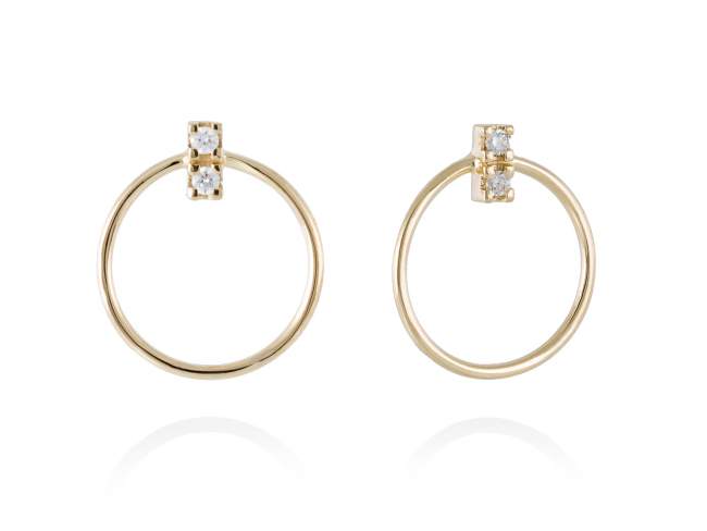 Earrings in 18kt. Gold and diamonds de Marina Garcia Joyas en plata Earrings in 18kt yellow gold with 4 diamonds carat total weight 0.08 (Color: Top Wesselton (G) Clarity: SI).