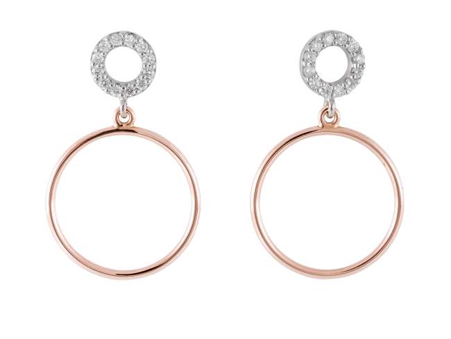 Earrings in 18kt. Gold and diamonds de Marina Garcia Joyas en plata Earrings in rose and white 18kt gold with 24 diamonds carat total weight 0.14 (Color: Top Wesselton (G) Clarity: SI).