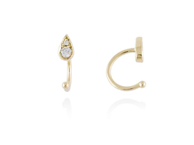 Earrings in 18kt. Gold and diamonds de Marina Garcia Joyas en plata Earrings in 18kt yellow gold with 4 diamonds carat total weight 0.13 (Color: Top Wesselton (G) Clarity: SI).
