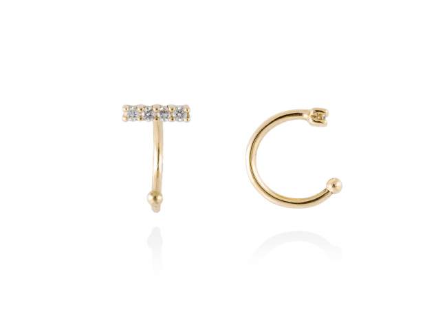Earrings in 18kt. Gold and diamonds de Marina Garcia Joyas en plata Earrings in 18kt yellow gold with 8 diamonds carat total weight 0.06 (Color: Top Wesselton (G) Clarity: SI).