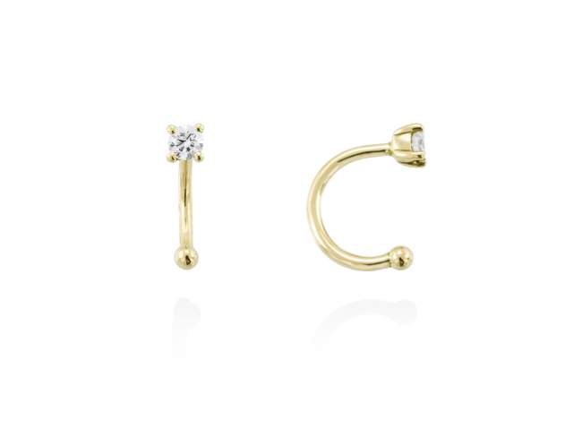 Earrings in 18kt. Gold and diamonds de Marina Garcia Joyas en plata Earrings in 18kt yellow gold with 2 diamonds carat total weight 0.11 (Color: Top Wesselton (G) Clarity: SI).