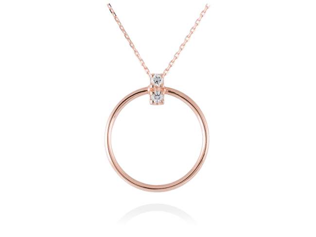 Necklace in 18kt. Gold and diamonds de Marina Garcia Joyas en plata Necklace in 18kt rose gold with 2 diamonds carat total weight 0.04 (Color: Top Wesselton (G) Clarity: SI). (length: 40 cm.)