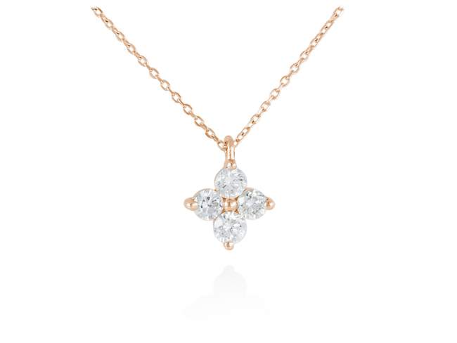 Necklace in 18kt. Gold and diamonds de Marina Garcia Joyas en plata Necklace in 18kt rose gold with 4 diamonds carat total weight 0.24 (Color: Top Wesselton (G) Clarity: SI). (length: 42 cm.)