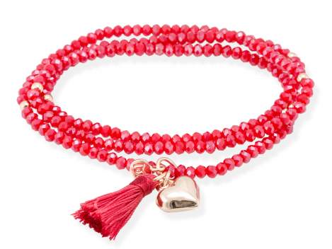 Bracelet ZEN Red in rose silver