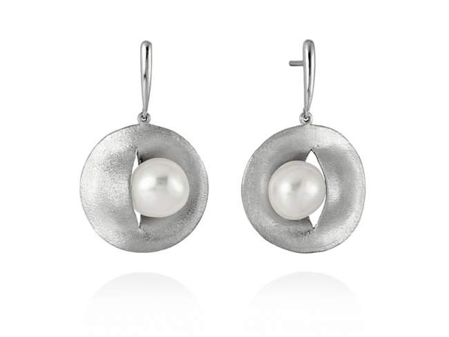 Earrings ECLIPSE in silver de Marina Garcia Joyas en plata Earrings in 925 sterling silver and freshwater cultured pearls