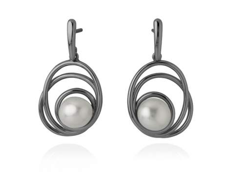 Earrings ATAME in black Silver