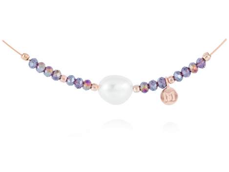 Necklace ZEN Purple in rose silver