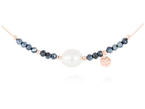 Necklace ZEN Blue in rose silver