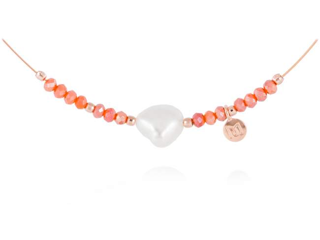 Necklace ZEN Coral in rose silver de Marina Garcia Joyas en plata Necklace in 18kt rose gold plated 925 sterling silver with faceted 