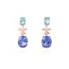 Earrings EL CIELO Blue in rose silver
