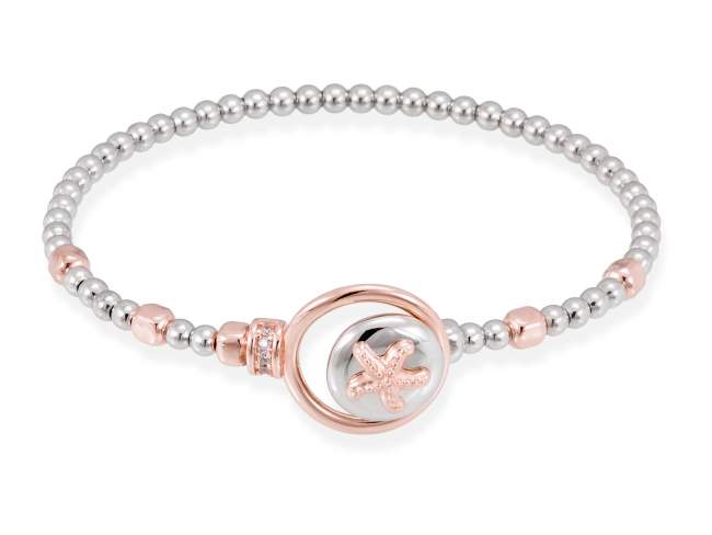 Bracelet CORAL White in rose silver de Marina Garcia Joyas en plata Bracelet in 18kt rose gold and rhodium plated 925 sterling silver and white cubic zirconia. (wrist size: 18 cm.)