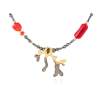Necklace CORAL Coral in golden silver