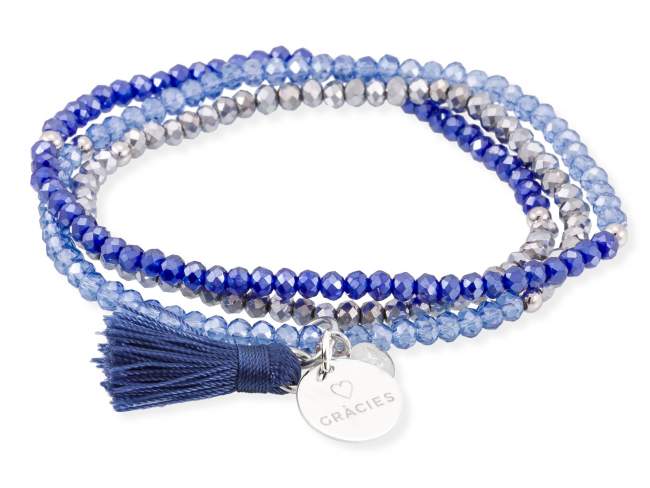 Bracelet ZEN Blue in silver de Marina Garcia Joyas en plata Bracelet in rhodium plated 925 sterling silver with faceted 