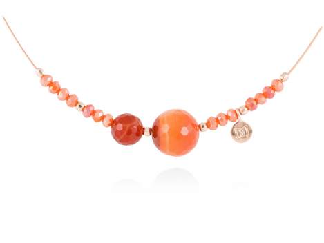Necklace ZEN Coral in rose silver