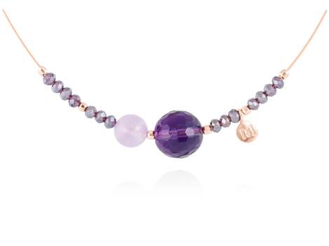 Necklace ZEN Purple in rose silver