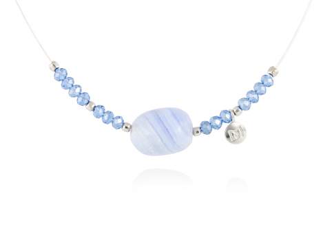 Necklace ZEN Blue in silver