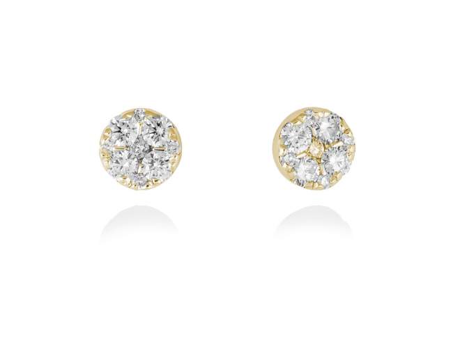 Pendientes en Oro 18Kt. y diamantes de Marina Garcia Joyas en plata Pendientes de Oro amarillo de ley (750/1000) y 18 diamantes de peso total 0,44 qt. (Color: Top Wesselton (G) Pureza: SI).