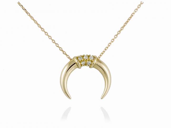 Necklace in 18kt. Gold and diamonds de Marina Garcia Joyas en plata Necklace in 18kt yellow gold and 5 diamonds carat total weight 0.04(Color: Top Wesselton (G) Clarity: SI).(length: 40-42 cm.)