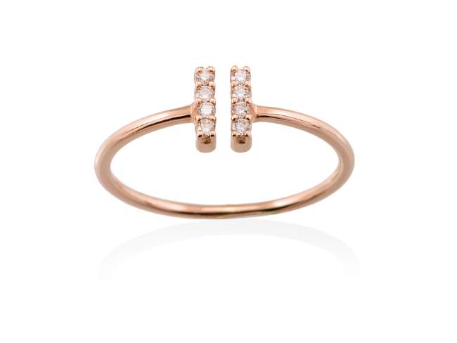 Ring in 18kt. Gold und Diamanten de Marina Garcia Joyas en plata Ring in Rose Gold  (750/1000) mit 8 Gesamtgewicht Diamant 0,06 ct. (Farbe: Top Wesselton (G) Klarheit: SI).