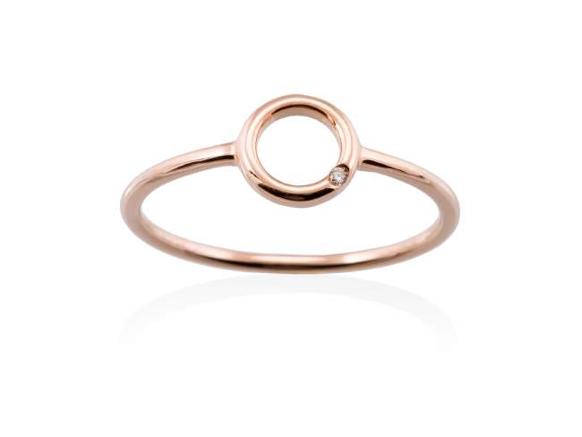 Ring in 18kt. Gold and diamonds de Marina Garcia Joyas en plata Ring in 18kt rose gold with 1 diamond carat total weight 0.008  (Color: Top Wesselton (G) Clarity: SI).