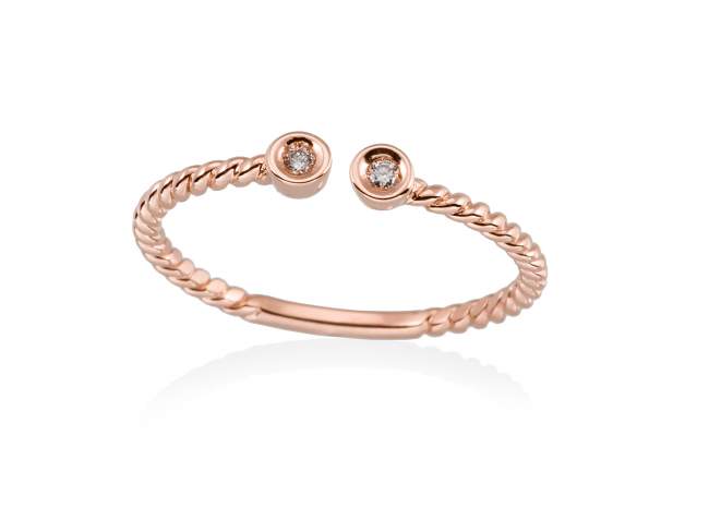Ring in 18kt. Gold and diamonds de Marina Garcia Joyas en plata Ring in 18kt rose gold and 2 diamonds carat total weight 0.03  (Color: Top Wesselton (G) Clarity: SI).